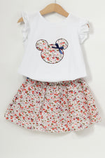 Load image into Gallery viewer, Minnie Floral Top And Skirt Set
