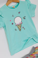 Load image into Gallery viewer, Ice Cream Print T-Shirt And Skirt Set
