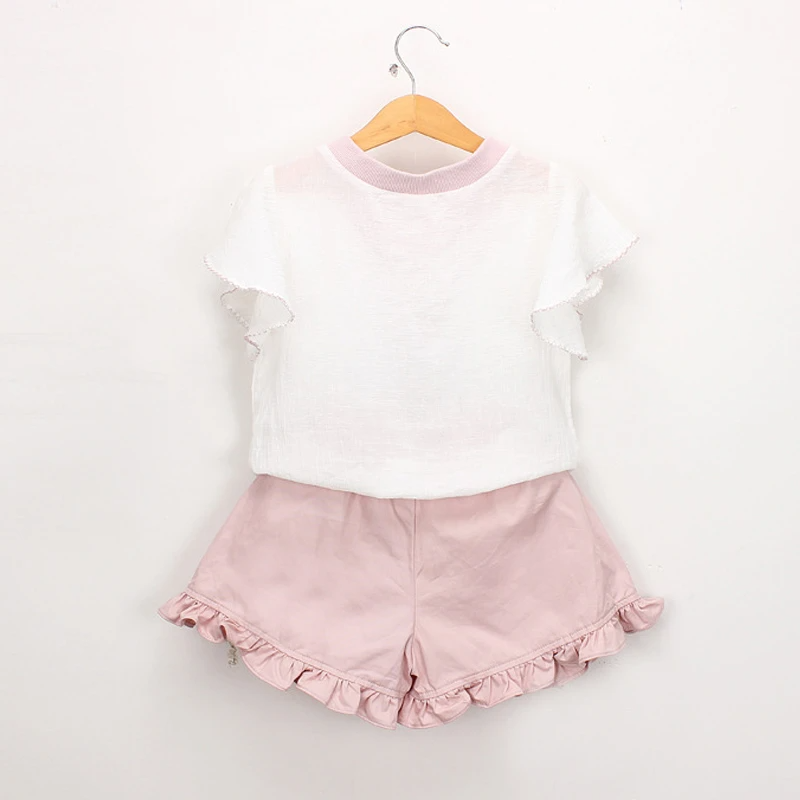 Ruffled T-Shirt And Belted Short Set