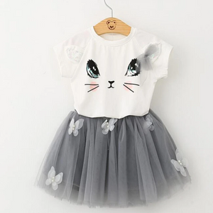 Kitty Top And Skirt Set