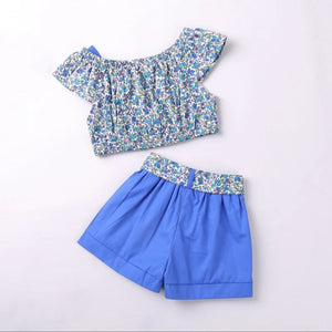 Floral Print Top And Shorts Set